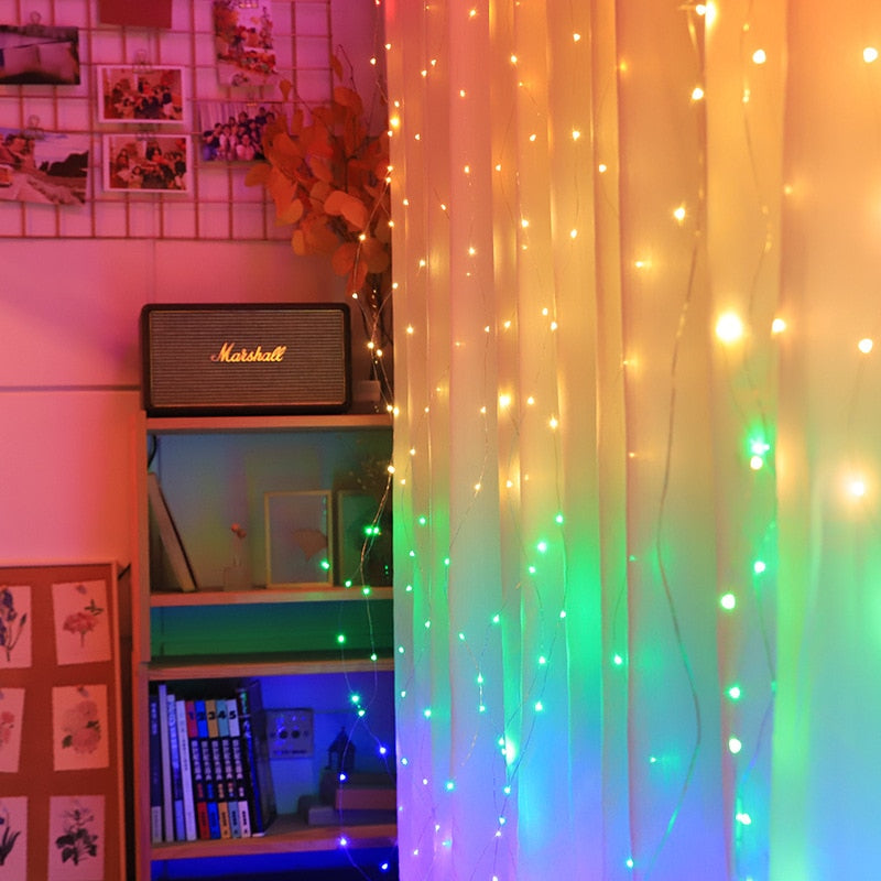 Rainbow Curtain Lights with Remote & USB Power by HitMyNeed