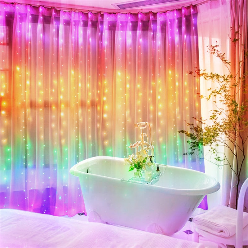 Rainbow Curtain Lights with Remote & USB Power by HitMyNeed