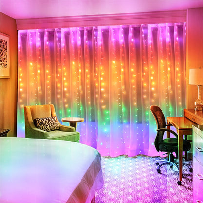 Rainbow Curtain Lights with Remote & USB Power by HitMyNeed