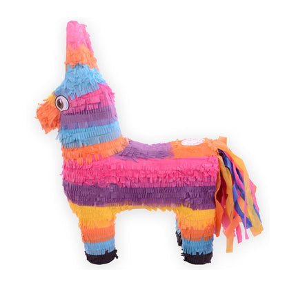Rainbow Donkey Pinata with Stick for Kids' Parties by HitMyNeed