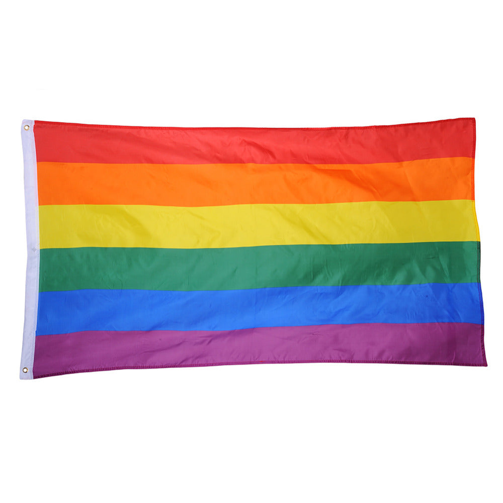 Rainbow Flag Polyester Cloth with Brass Grommets by HitMyNeed