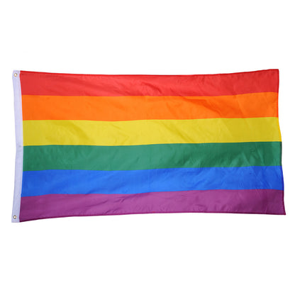 Rainbow Flag Polyester Cloth with Brass Grommets by HitMyNeed