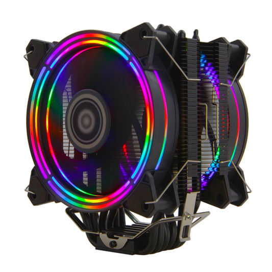 Rainbow LED Dual Fan CPU Cooler 120mm, 220W TDP by HitMyNeed