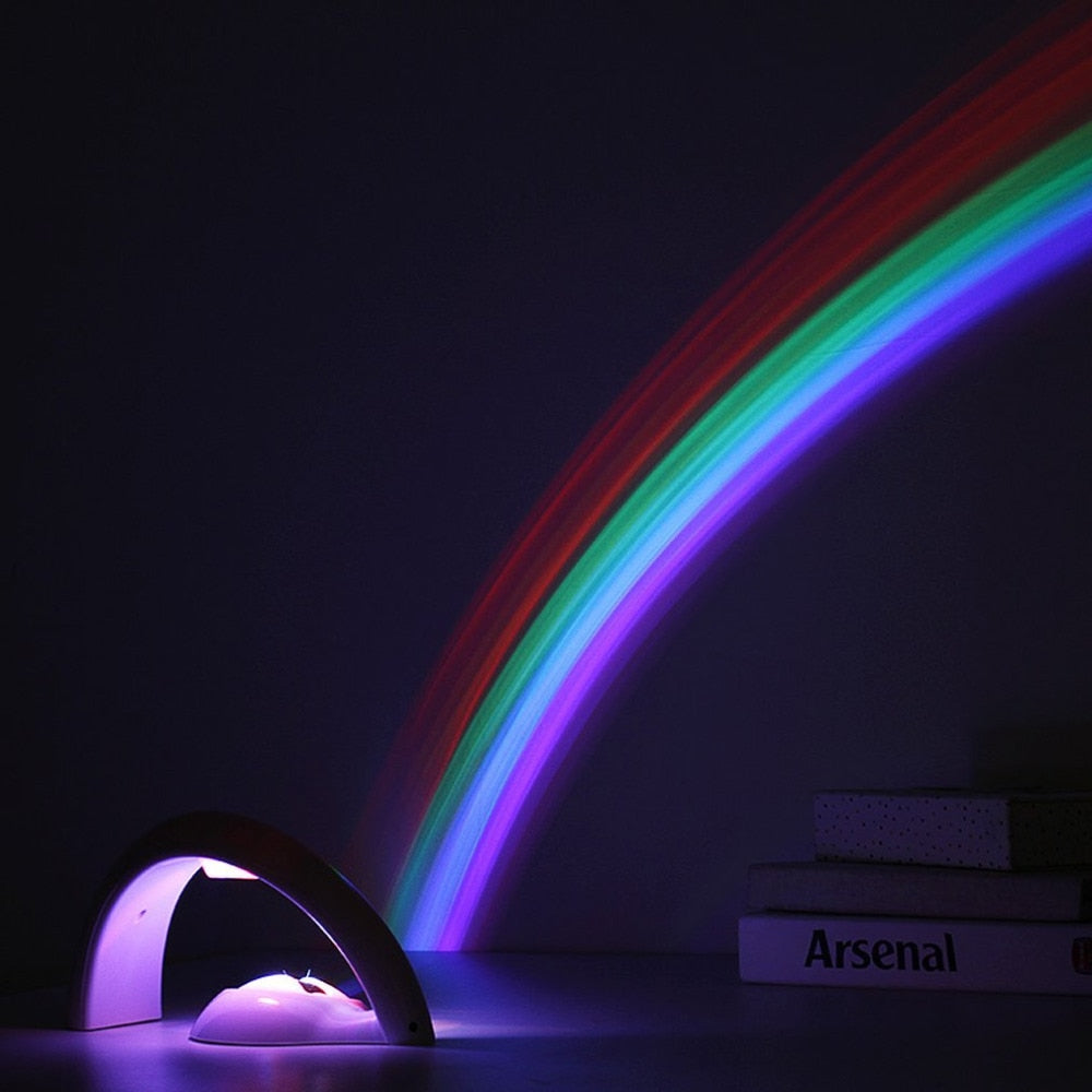Rainbow LED Night Lamp Projector for Kids & Home by HitMyNeed