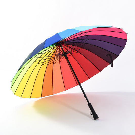 Rainbow Long-Handle Umbrella - Large 130cm Canopy by HitMyNeed