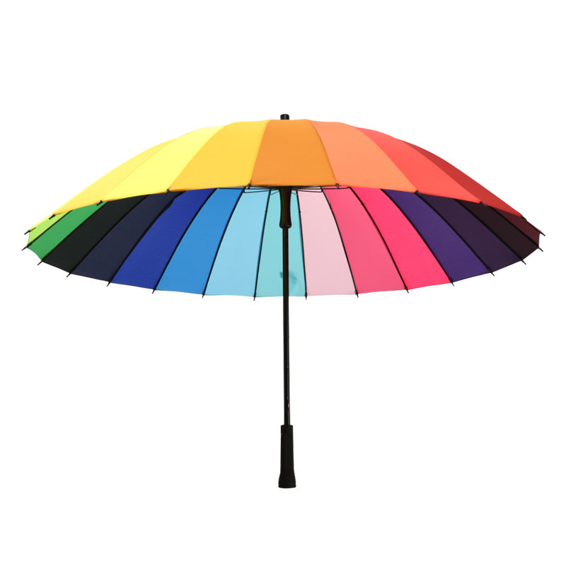 Rainbow Long-Handle Umbrella - Large 130cm Canopy by HitMyNeed