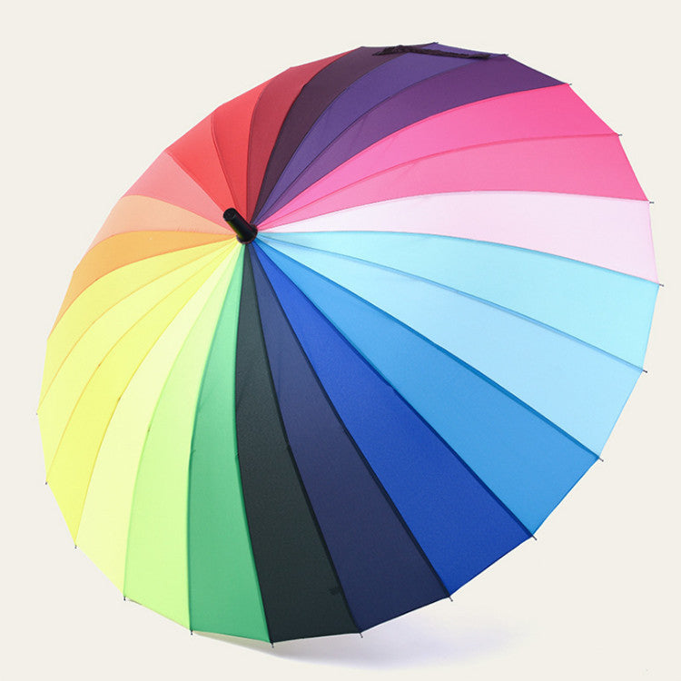 Rainbow Long-Handle Umbrella - Large 130cm Canopy by HitMyNeed