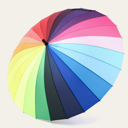 Rainbow Long-Handle Umbrella - Large 130cm Canopy by HitMyNeed