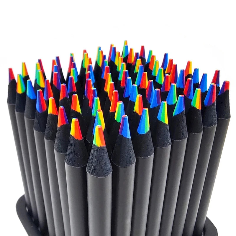 Rainbow Multicolor Pencils Set with Sharpener, 12 pcs by HitMyNeed