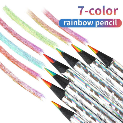 Rainbow Multicolor Pencils Set with Sharpener, 12 pcs by HitMyNeed