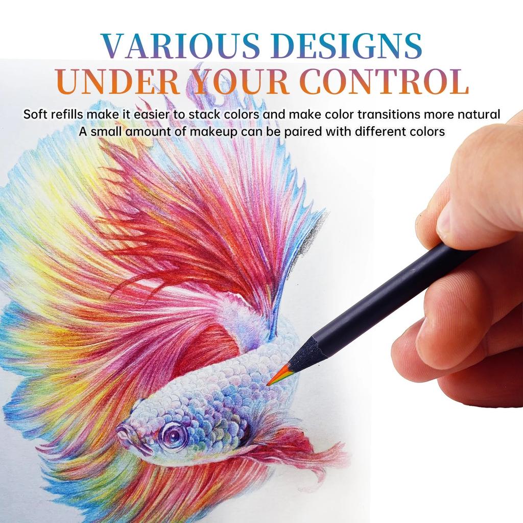 Rainbow Multicolor Pencils Set with Sharpener, 12 pcs by HitMyNeed