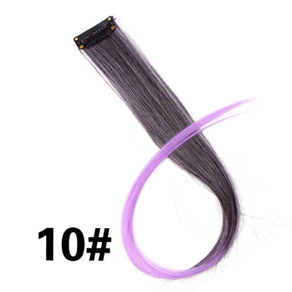 Rainbow Ombre Synthetic Clip-In Hair Extension 20" 10 by HitMyNeed