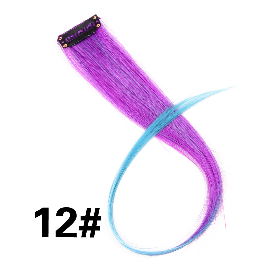 Rainbow Ombre Synthetic Clip-In Hair Extension 20" 12 by HitMyNeed