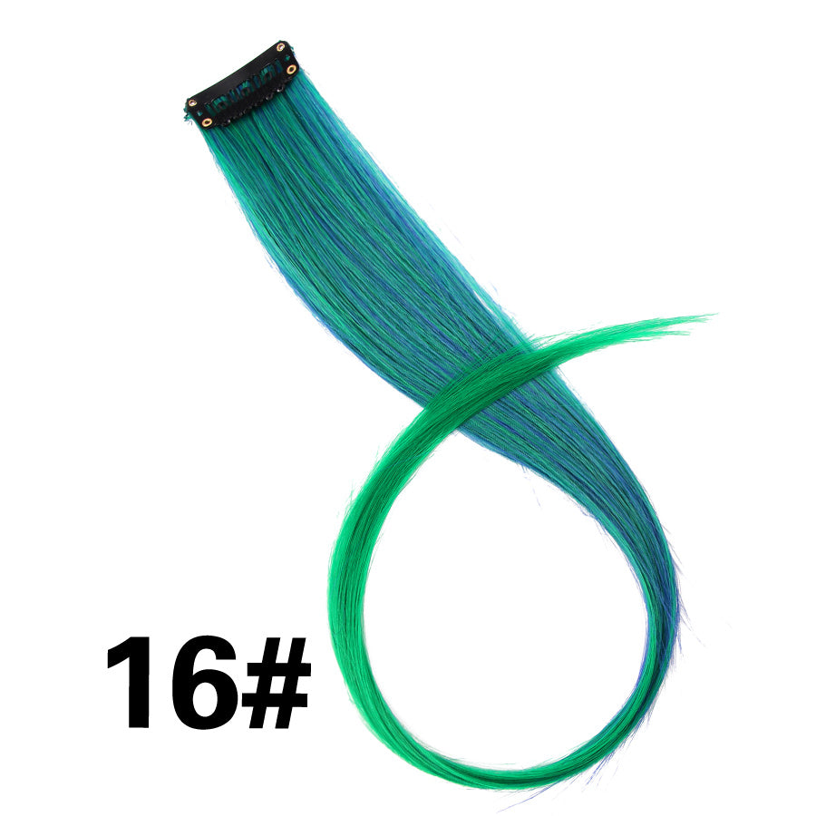 Rainbow Ombre Synthetic Clip-In Hair Extension 20" 16 by HitMyNeed