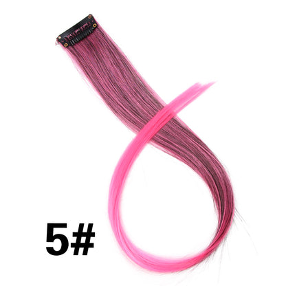 Rainbow Ombre Synthetic Clip-In Hair Extension 20" 5 by HitMyNeed