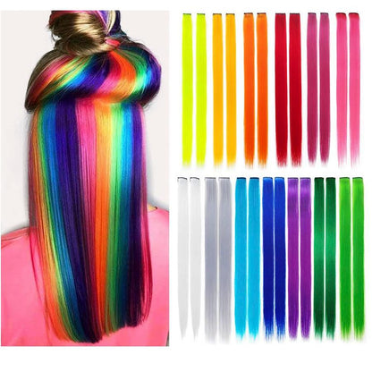Rainbow Ombre Synthetic Clip-In Hair Extension 20" by HitMyNeed