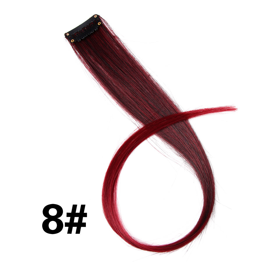 Rainbow Ombre Synthetic Clip-In Hair Extension 20" 8 by HitMyNeed