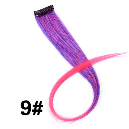 Rainbow Ombre Synthetic Clip-In Hair Extension 20" 9 by HitMyNeed