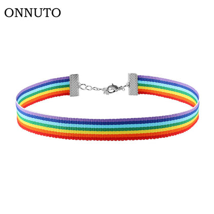 Rainbow Ribbon Choker Pride Accessory by HitMyNeed