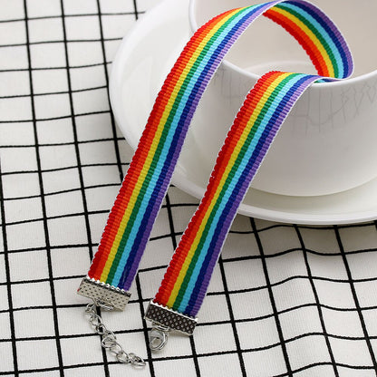 Rainbow Ribbon Choker Pride Accessory by HitMyNeed
