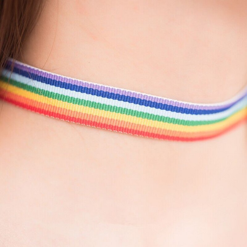 Rainbow Ribbon Choker Pride Accessory by HitMyNeed