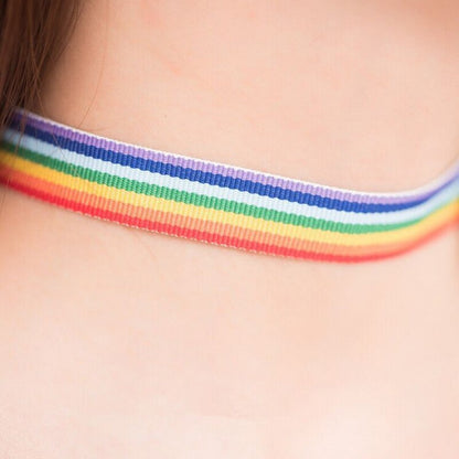 Rainbow Ribbon Choker Pride Accessory by HitMyNeed