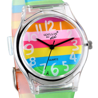 Rainbow Silicone Band Watch for Women and Girls by HitMyNeed