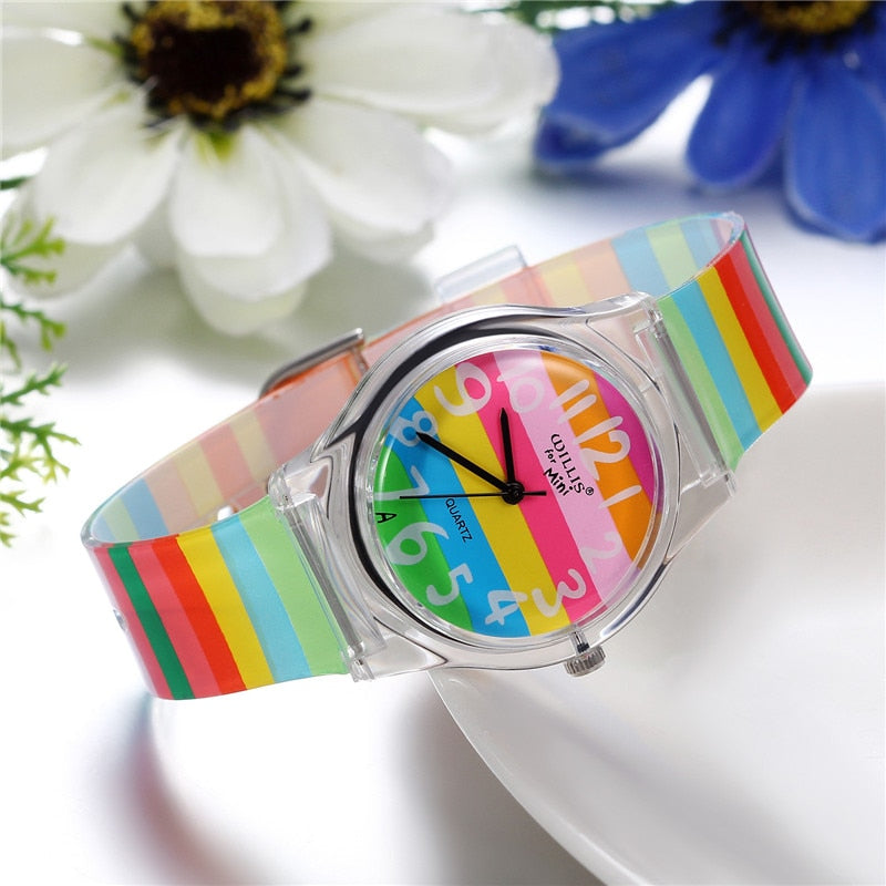 Rainbow Silicone Band Watch for Women and Girls by HitMyNeed