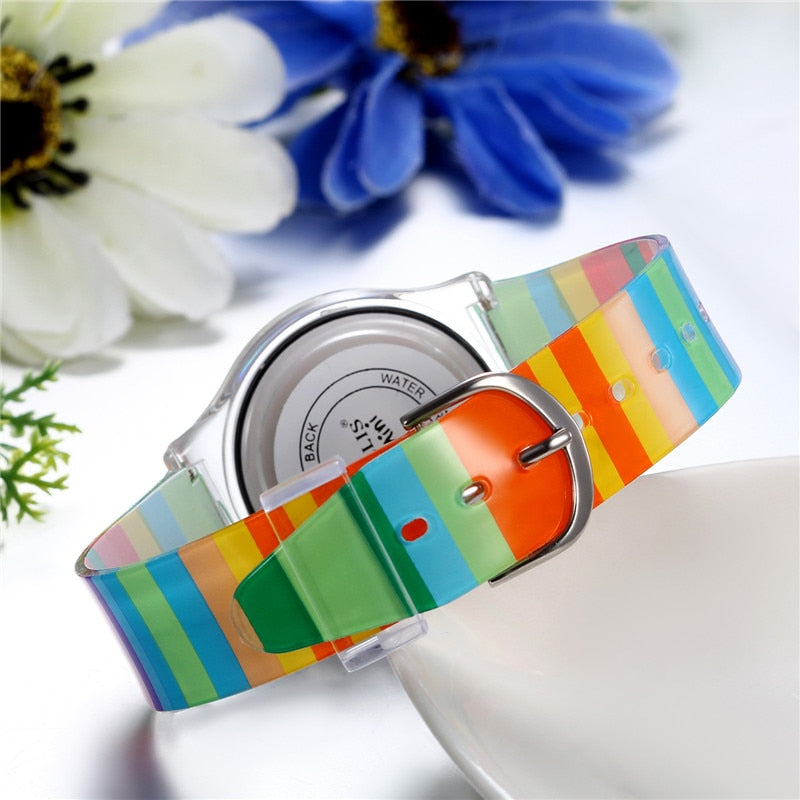 Rainbow Silicone Band Watch for Women and Girls by HitMyNeed