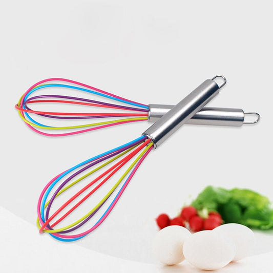 Rainbow Silicone Whisk for Cooking and Baking by HitMyNeed