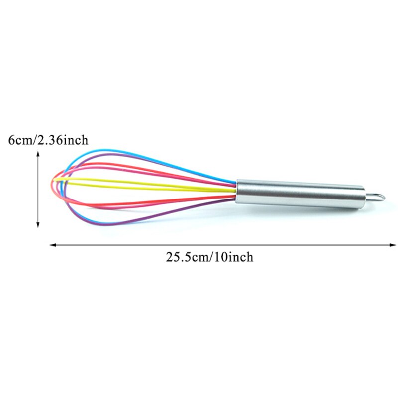 Rainbow Silicone Whisk for Cooking and Baking by HitMyNeed
