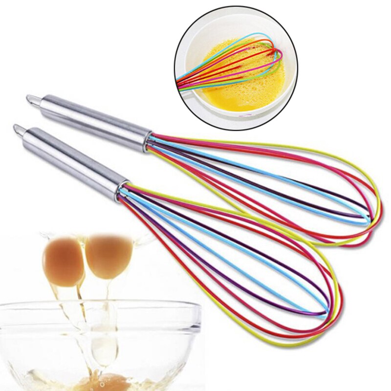 Rainbow Silicone Whisk for Cooking and Baking by HitMyNeed