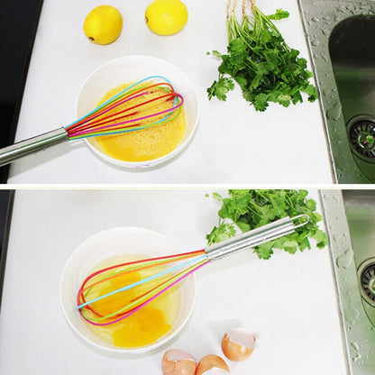 Rainbow Silicone Whisk for Cooking and Baking by HitMyNeed