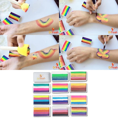 Rainbow Washable Face & Body Paint Palette by HitMyNeed