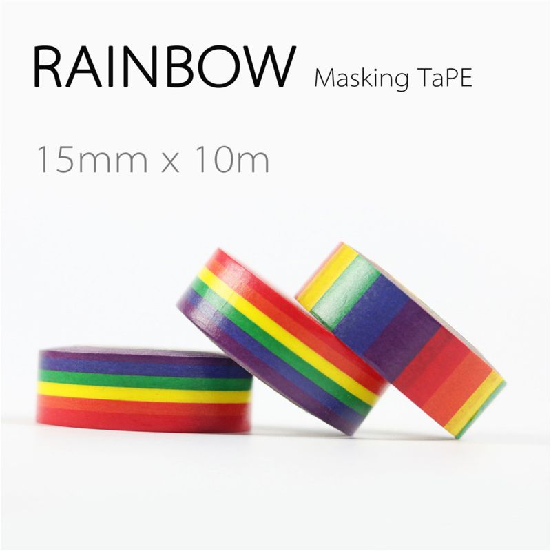 Rainbow Washi Tape for Notes, Journals & Crafts 10m by HitMyNeed