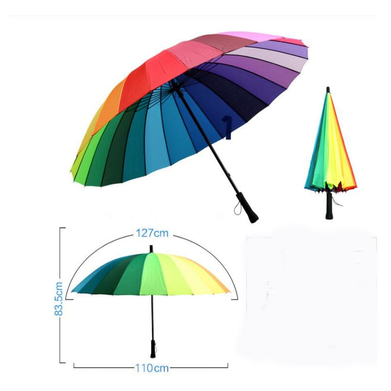 Rainbow Windproof Umbrella with 24 Ribs by HitMyNeed