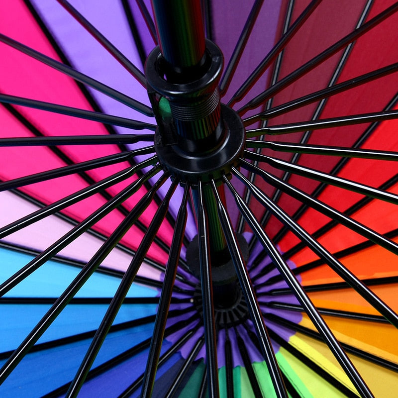 Rainbow Windproof Umbrella with 24 Ribs by HitMyNeed