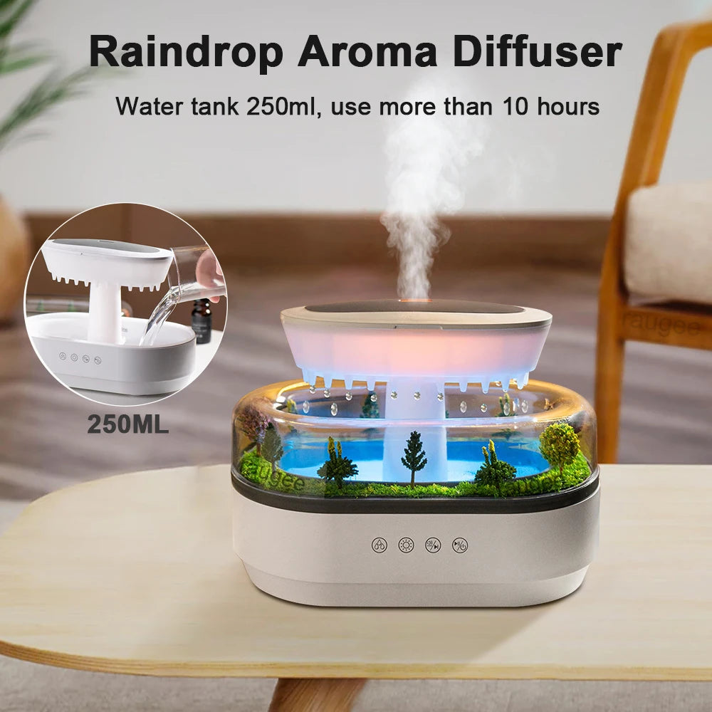 Raindrop Ultrasonic Aroma Humidifier with Light & Sound by HitMyNeed
