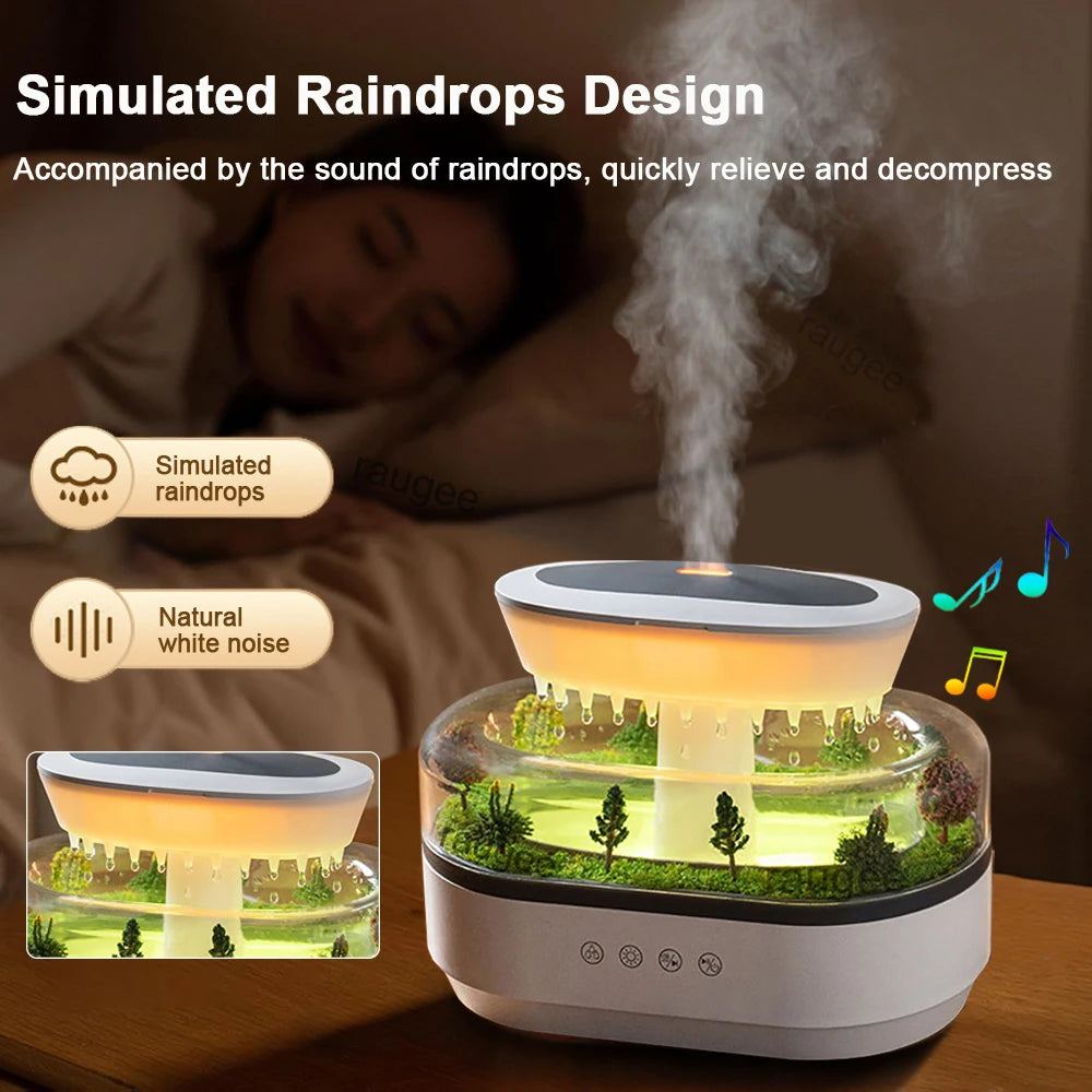 Raindrop Ultrasonic Aroma Humidifier with Light & Sound by HitMyNeed