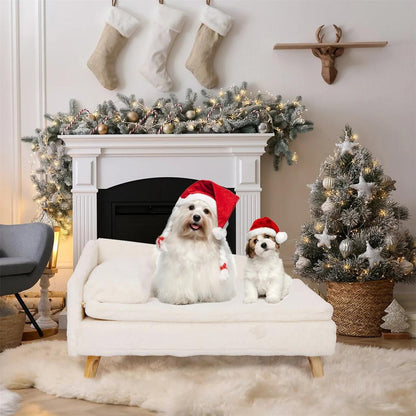 Raised Dog Bed Sofa with Sturdy Wood Legs by HitMyNeed