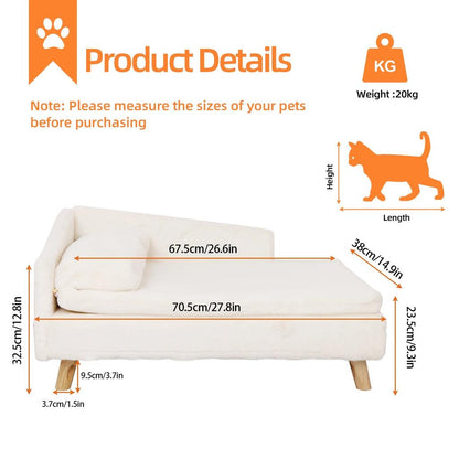 Raised Dog Bed Sofa with Sturdy Wood Legs by HitMyNeed