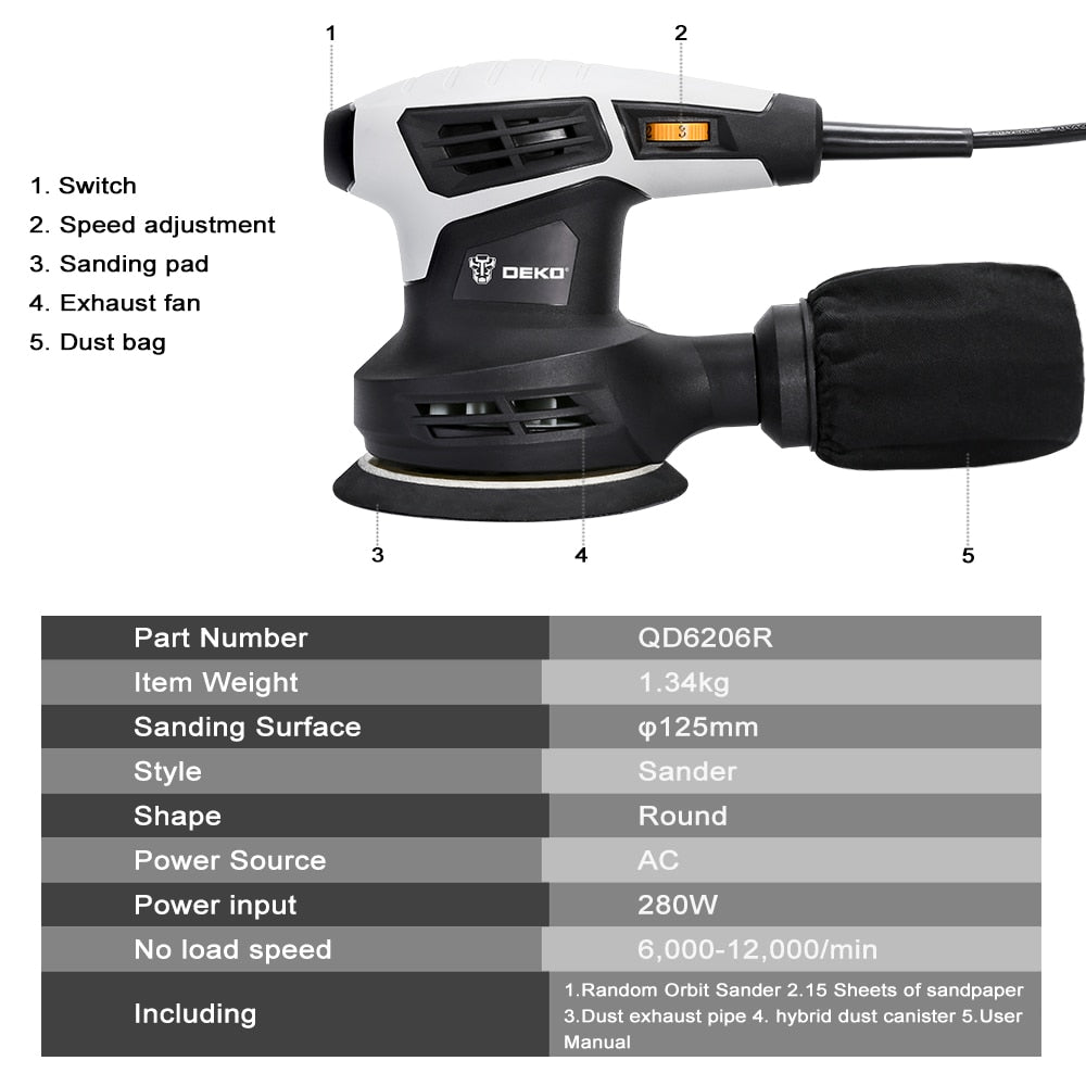 Random Orbital Sander 280W with Dust Collection by HitMyNeed