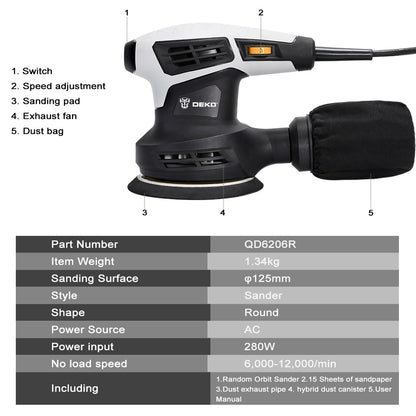 Random Orbital Sander 280W with Dust Collection by HitMyNeed