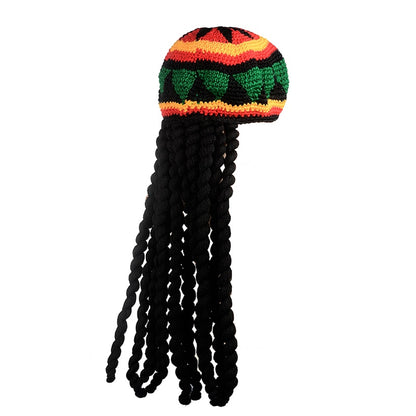 Rasta Hat with Attached Jamaican Style Dreadlocks by HitMyNeed