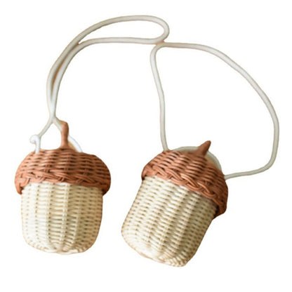 Rattan Acorn Basket Sling Bag by HitMyNeed