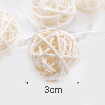 Rattan Ball String Lights, Warm White (Set of 20) by HitMyNeed