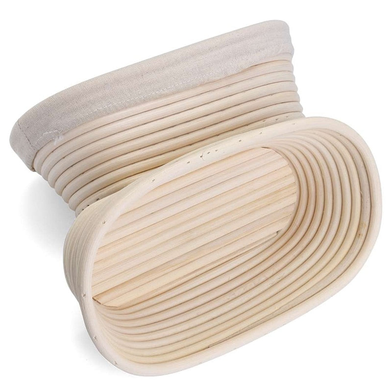 Rattan Bread Proofing Baskets with Liners (Set of 2) by HitMyNeed