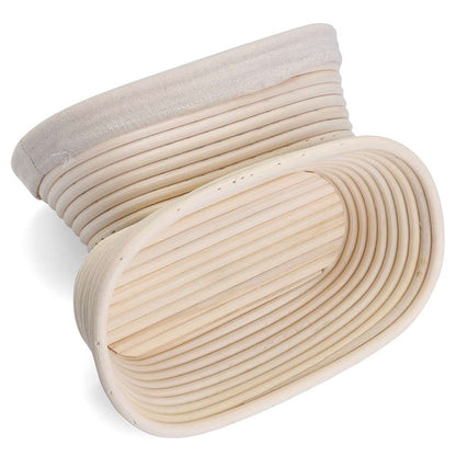 Rattan Bread Proofing Baskets with Liners (Set of 2) by HitMyNeed