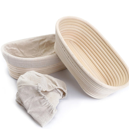 Rattan Bread Proofing Baskets with Liners (Set of 2) by HitMyNeed