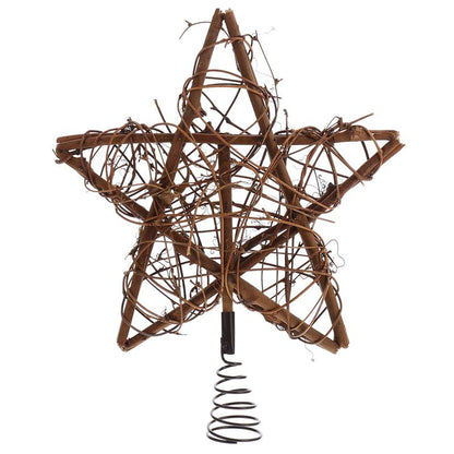 Rattan Star Christmas Tree Topper with Spring Base by HitMyNeed